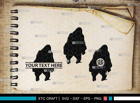 Gorillas Monogram, Gorilla Silhouette, Gorilla SVG, King Kong Gorilla Svg, Fierce Gorilla Svg, Ape Svg, SB00273 SVG ETC Craft 