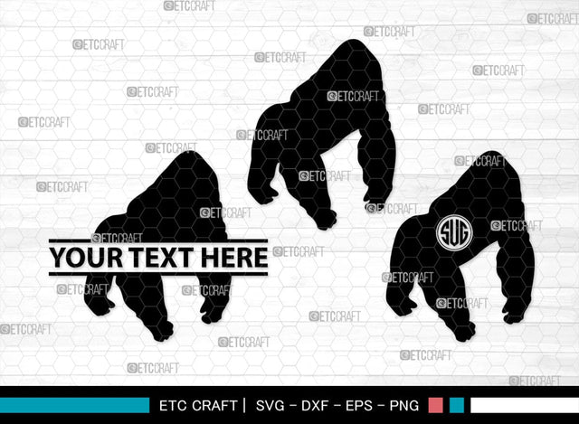 Gorillas Monogram, Gorilla Silhouette, Gorilla SVG, King Kong Gorilla Svg, Fierce Gorilla Svg, Ape Svg, SB00273 SVG ETC Craft 