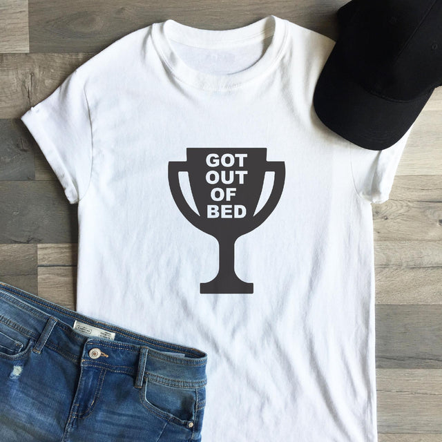 Got Out Of Bed Trophy SVG Cut File SVG Cursive by Camille 