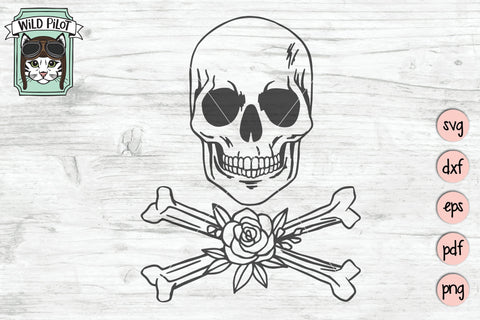 Goth Skull With Crossbones SVG Cut File SVG Wild Pilot 