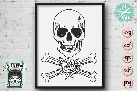 Goth Skull With Crossbones SVG Cut File SVG Wild Pilot 