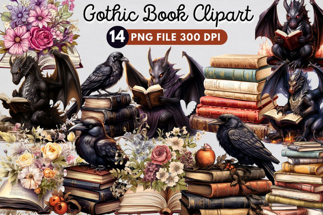 Gothic Book Sublimation Clipart Bundle Sublimation Regulrcrative 