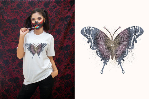 Gothic butterfly sublimation design png Sublimation LuckyTurtleArt 