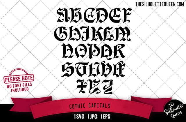 Gothic Capitals alphabets - ABC letters SVG Loveleen Kaur 