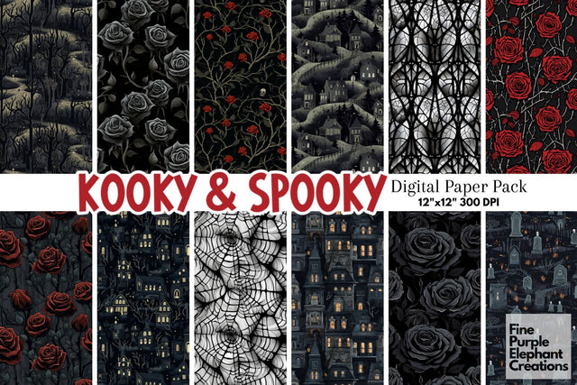 Gothic Family | Halloween Digital Pattern Fine Purple Elephant Creations 