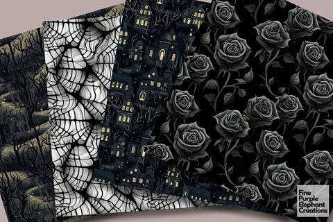 Gothic Family | Halloween Digital Pattern Fine Purple Elephant Creations 