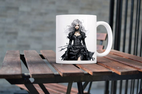 Gothic Fashion Girl Clipart White Sublimation Regulrcrative 