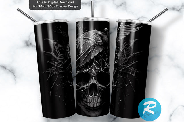 Gothic Halloween Skull 20 oz / 30 oz Tumbler PNG Sublimation Regulrcrative 