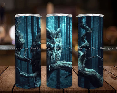 Gothic Owl in Forest 20 oz Skinny Tumbler Sublimation Design, Gothic Owl in Forest Tumbler Sublimation, Instant Digital Download PNG Sublimation ToriDesigns 