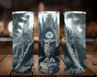 Gothic Owl in Forest 20 oz Skinny Tumbler Sublimation Design, Gothic Owl in Forest Tumbler Sublimation, Instant Digital Download PNG Sublimation ToriDesigns 