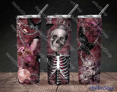 Gothic Tumbler PNG, Horror SKINNY TUMBLER Png Sublimation _HelArtShop_ 