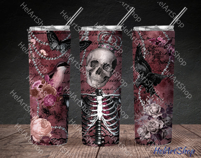 Gothic Tumbler PNG, Horror SKINNY TUMBLER Png Sublimation _HelArtShop_ 