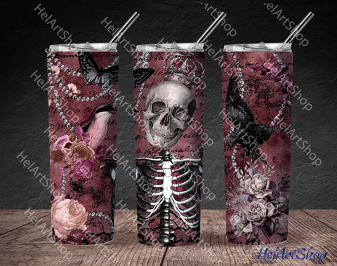 Gothic Tumbler PNG, Horror SKINNY TUMBLER Png Sublimation _HelArtShop_ 