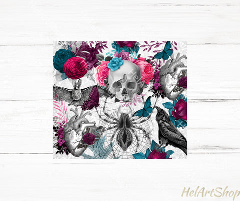 Gothic Tumbler PNG | Witch SKINNY TUMBLER Png Sublimation _HelArtShop_ 