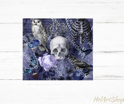 Gothic Tumbler PNG, Witch SKINNY TUMBLER Png Sublimation _HelArtShop_ 