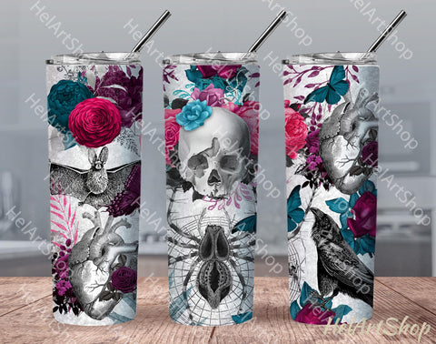 Gothic Tumbler PNG | Witch SKINNY TUMBLER Png Sublimation _HelArtShop_ 