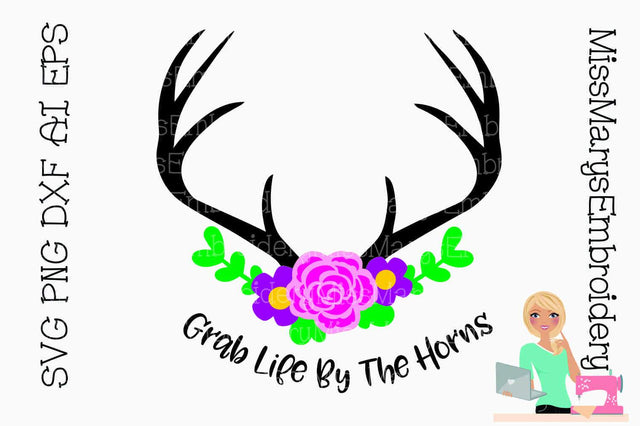 Grab Life By the Horns SVG MissMarysEmbroidery 