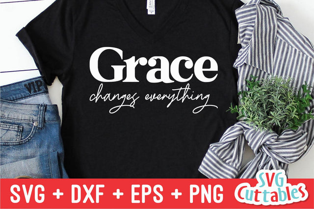 Grace Changes Everything svg - Faith svg - Quote - svg - dxf - eps - png - Christian - Silhouette - Cricut - Digital Cut File SVG Svg Cuttables 