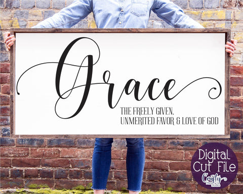 Grace Svg, Farmhouse Svg, Christian Home Sign, God's Grace SVG Crafty Mama Studios 