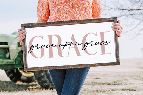 Grace Upon Grace - Farmhouse Style Christian SVG SVG So Fontsy Design Shop 