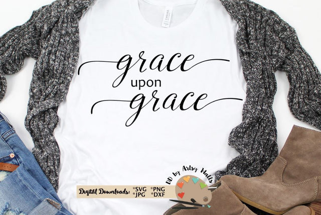 Grace upon Grace svg - Christian Faith svg dxf - Grace of God - God's grace shirt svg SVG The Artsy Spot 