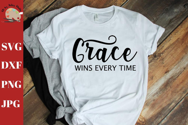Grace Wins Every Time - Christian saying - Faith quote svg dxf png jpg SVG The Artsy Spot 