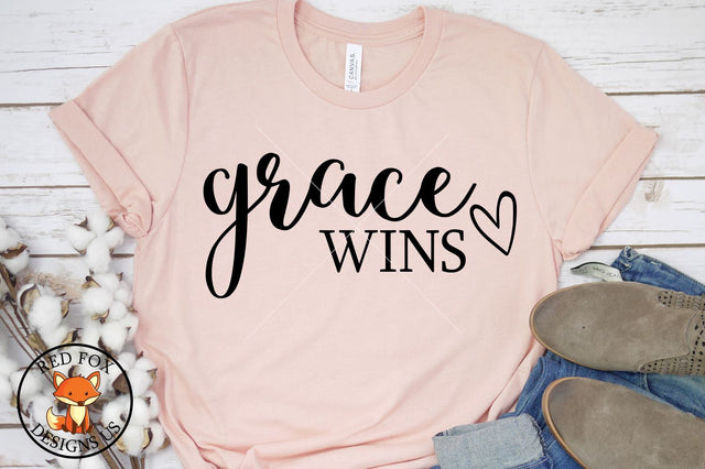 Grace Wins - SVG Cut File - SVG, DXF & PNG SVG RedFoxDesignsUS 