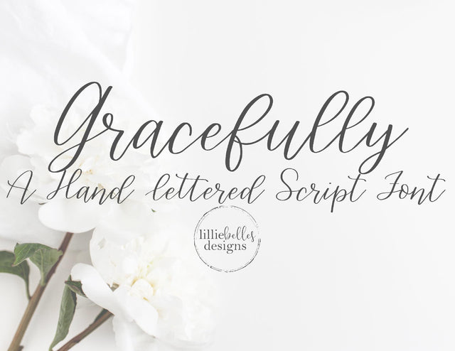 Gracefully Hand lettered font Font lillie belles designs