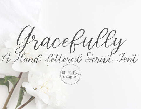 Gracefully Hand lettered font Font lillie belles designs 