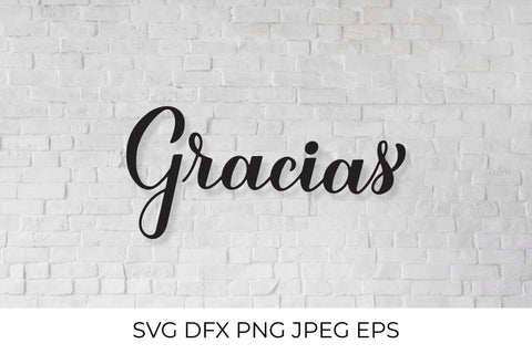 Gracias. Thank you calligraphy hand lettering in Spanish SVG SVG LaBelezoka 