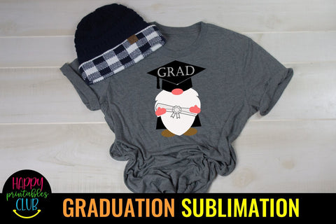 Grad Gnome Graduate-Graduation Sublimation Gnome Sublimation Happy Printables Club 