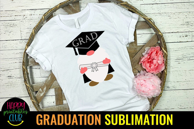 Grad Gnome Graduate-Graduation Sublimation Gnome Sublimation Happy Printables Club 