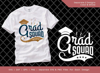 Grad Squad SVG Cut File | Graduation Quote Svg | Family Graduate Svg | Graduation Svg | T-shirt Design SVG ETC Craft 