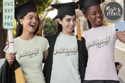 Grad Squad SVG | Senior | Graduation SVG Style and Stencil 