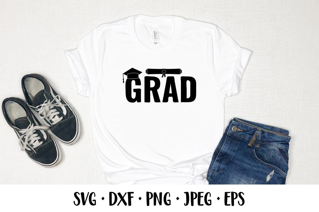 Grad SVG. Graduation shirt design. Graduation typography - So Fontsy
