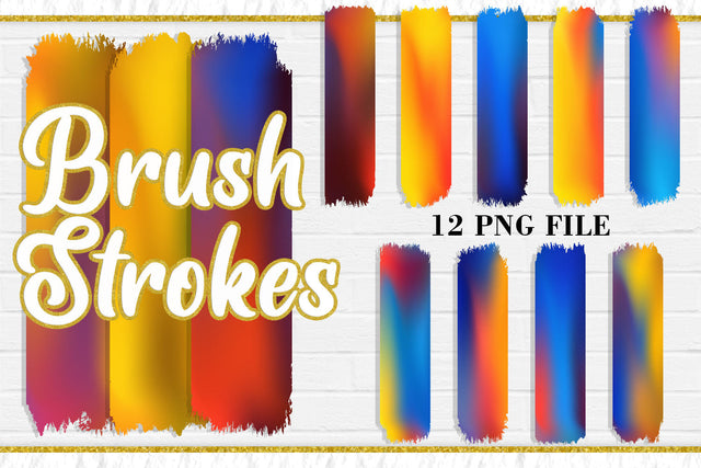 Gradient color Brush Strokes, PNG Sublimation Design Sublimation artnoy 