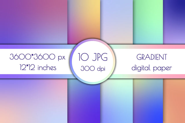Gradient Digital Paper | JPG Patterns Digital Pattern AnnaViolet_store 