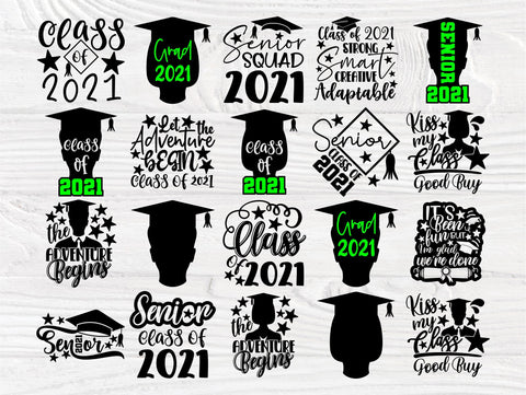 Graduate 2021 SVG Cut Files, Class of 2021 Svg, Svg Bundle, Senior 2021 Svg, Cricut Files, Silhouette 2021 graduation Hat, Shirts Designs SVG TonisArtStudio 