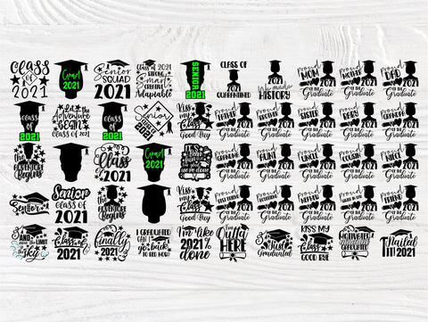 Graduate 2021 SVG Cut Files, Class of 2021 Svg, Svg Bundle, Senior 2021 Svg, Cricut Files, Silhouette 2021 graduation Hat, Shirts Designs SVG TonisArtStudio 