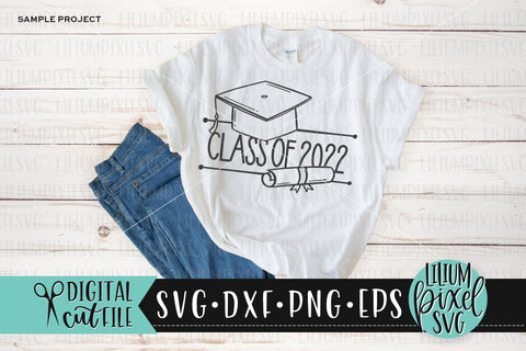 Graduate Cap and Diploma Name Frame - Graduation SVG SVG Lilium Pixel SVG 