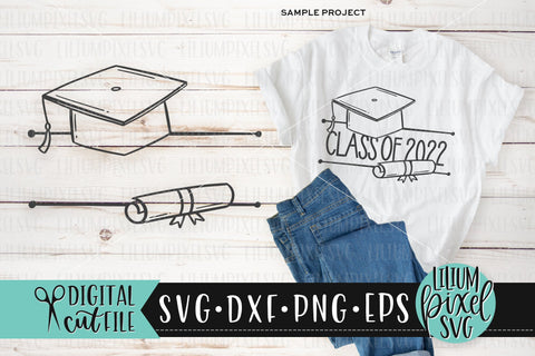Graduate Cap and Diploma Name Frame - Graduation SVG SVG Lilium Pixel SVG 