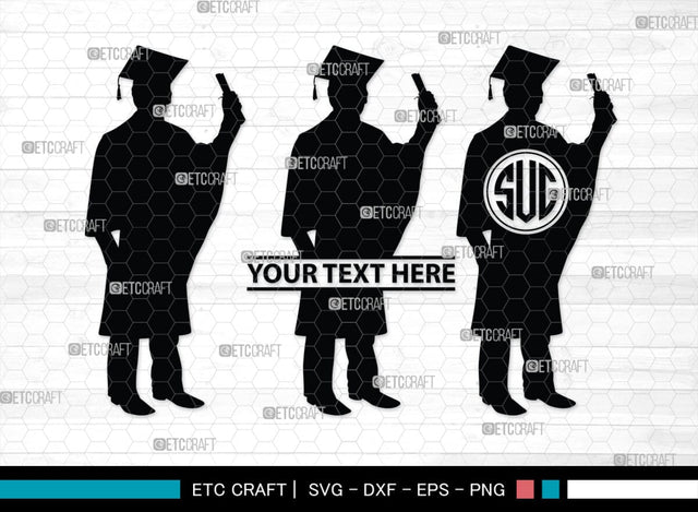 Graduate Monogram, Graduate Silhouette, Graduate SVG, Graduation Svg, Graduation Cap Svg, Hat Svg, Graduation man Svg, SB00440 SVG ETC Craft 