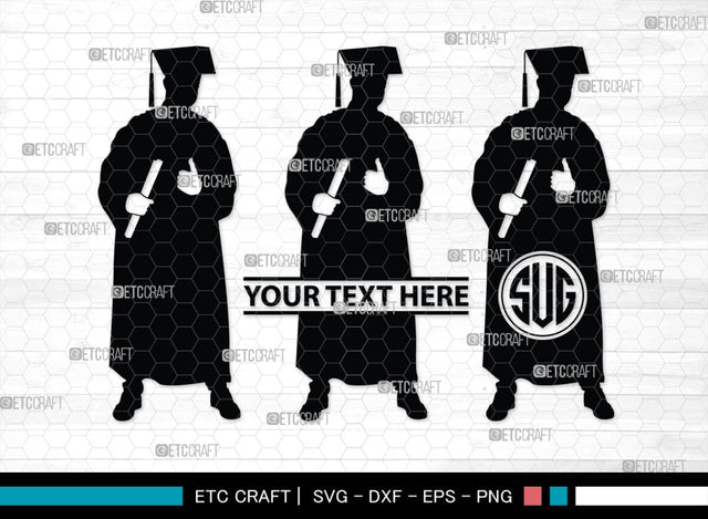 Graduate Monogram, Graduate Silhouette, Graduate SVG, Graduation Svg, Graduation Cap Svg, Hat Svg, Graduation man Svg, SB00440 SVG ETC Craft 