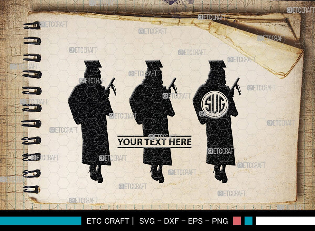Graduate Monogram, Graduate Silhouette, Graduate SVG, Graduation Svg ...