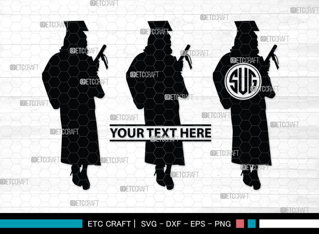 Graduate Monogram, Graduate Silhouette, Graduate SVG, Graduation Svg, Graduation Cap Svg, Hat Svg, Graduation man Svg, SB00440 SVG ETC Craft 