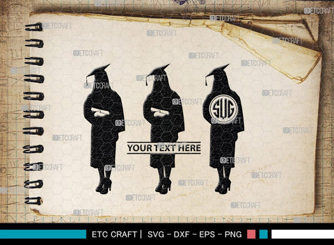 Graduate Monogram, Graduate Silhouette, Graduate SVG, Graduation Svg, Graduation Cap Svg, Hat Svg, Graduation man Svg, SB00440 SVG ETC Craft 