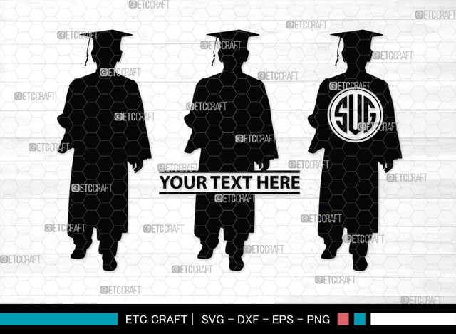 Graduate Monogram, Graduate Silhouette, Graduate SVG, Graduation Svg, Graduation Cap Svg, Hat Svg, Graduation man Svg, SB00440 SVG ETC Craft 