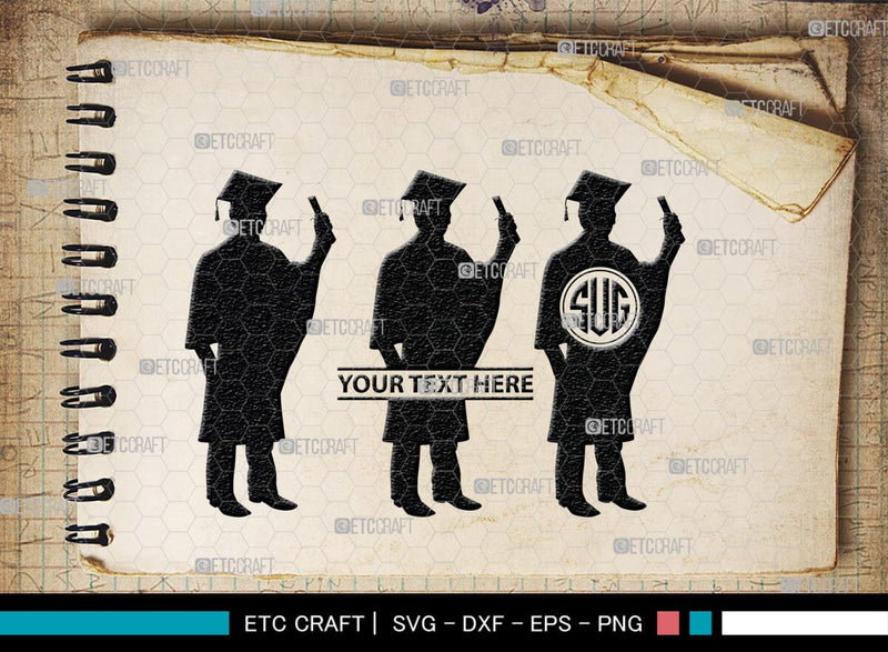 Graduate Monogram, Graduate Silhouette, Graduate SVG, Graduation Svg ...