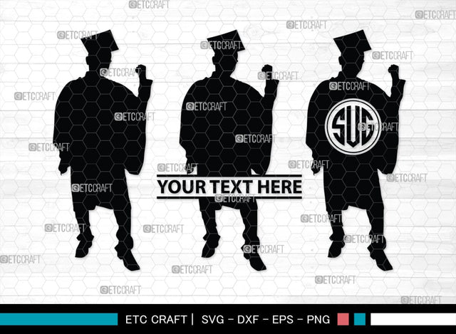 Graduate Monogram, Graduate Silhouette, Graduate SVG, Graduation Svg, Graduation Cap Svg, Hat Svg, Graduation man Svg, SB00440 SVG ETC Craft 