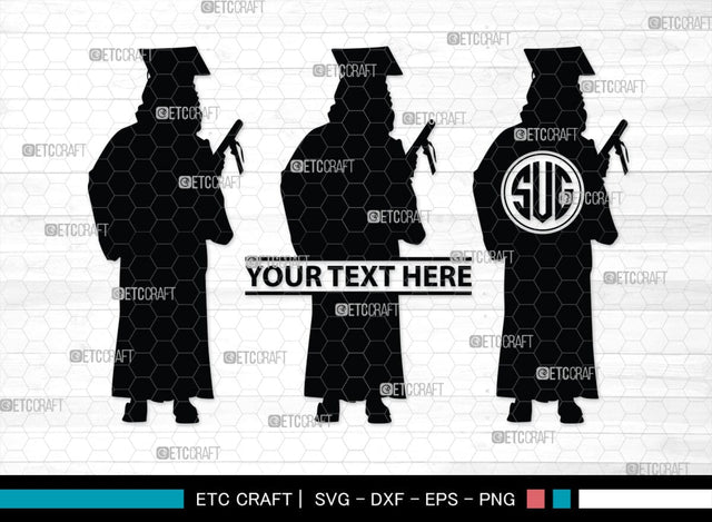 Graduate Monogram, Graduate Silhouette, Graduate SVG, Graduation Svg, Graduation Cap Svg, Hat Svg, Graduation man Svg, SB00440 SVG ETC Craft 